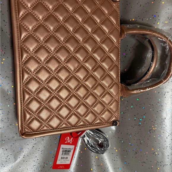 Beautiful  Rosegold Montana West Quilted handbag/crossbody bag - Picture 2 of 8